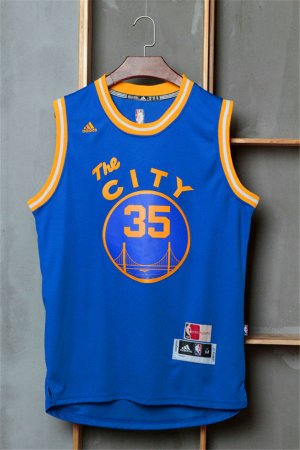 Maillot De Basket Golden State Warriors Kevin Durant 35 City Edition Tissus Sportif Fans Edition Bleu